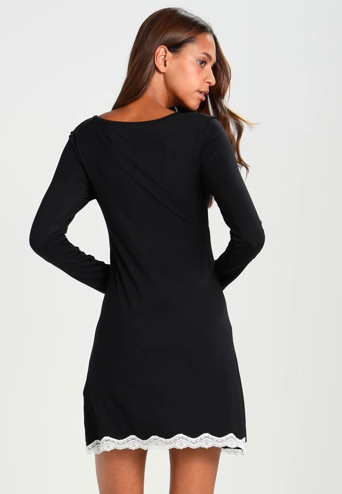 Vêtement De Nuit ANNA FIELD Anna Field Heidi Long Sleeves Viscose Nightdress Noir Femme | DQI-0988805